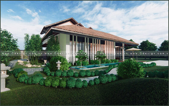 Thiết kế thi công trọn gói biệt thự vườn Bình Dương anh Quỳnh